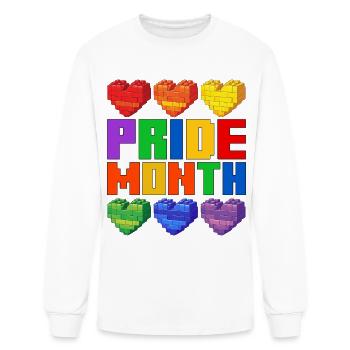 Pride Month Pixel Hearts - Men's Long Sleeve T-Shirt - white - Front