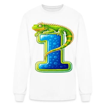 Lizard on Number One - Men's Long Sleeve T-Shirt - white - Front