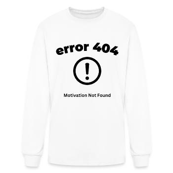 error 404 Motivation Not Found computer error - Men's Long Sleeve T-Shirt - white - Front