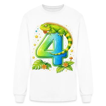Lizard 4 Jungle Birthday - Men's Long Sleeve T-Shirt - white - Front