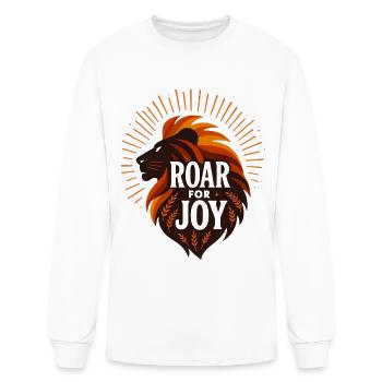 Roar for Joy Lion Emblem - Men's Long Sleeve T-Shirt - white - Front