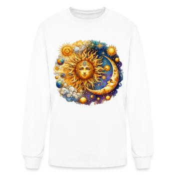 Mystic Sun and Moon Celestial Yin Yang Mystical - Men's Long Sleeve T-Shirt - white - Front