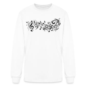 Music Musical Musician Note Black Art Print - Men's Long Sleeve T-Shirt - white - Front