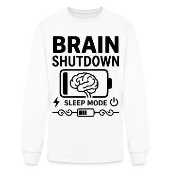 Brain Shutdown Sleep Mode Humor Empty Battery - Men's Long Sleeve T-Shirt - white - Front