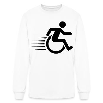 Fast wheelchair user on the move # - Men's Long Sleeve T-Shirt - white - Front