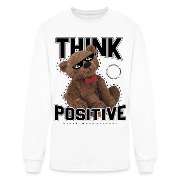 Think Positive Bear - Men's Long Sleeve T-Shirt - white - Front