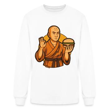 Zen Burger Monk - Men's Long Sleeve T-Shirt - white - Front