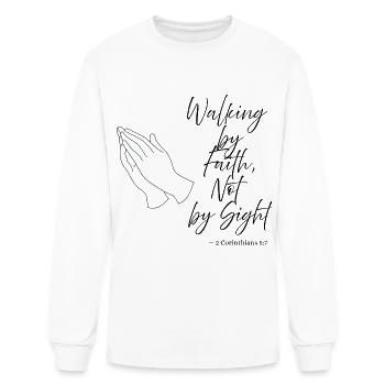 Praying Hands Faith Not by Sight - Men's Long Sleeve T-Shirt - white - Front