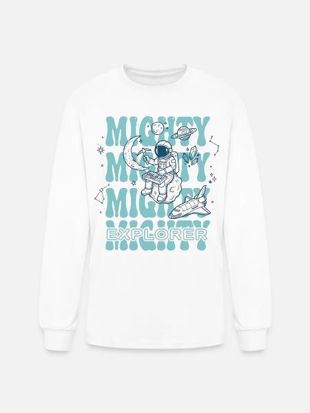 Moonlit Explorer Astronaut - Men's Long Sleeve T-Shirt - white