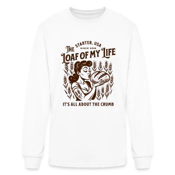 Loaf of My Life Crumb Motto - Men's Long Sleeve T-Shirt - white - Front