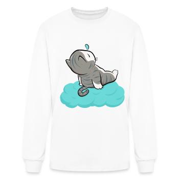 Cloudnap Kitten Lounging on a Cloud - Men's Long Sleeve T-Shirt - white - Front