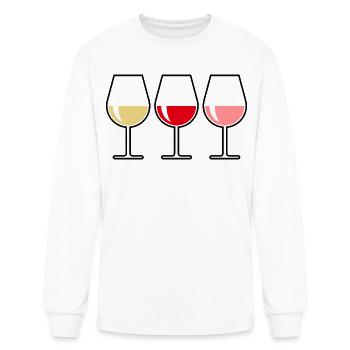 White Wine Red Wine Rosé Wine (Bulbous Closed) - Men's Long Sleeve T-Shirt - white - Front