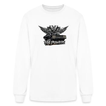 V8 Power Wings Voiture Graphique - T-shirt à manches longues Homme - blanc - Devant