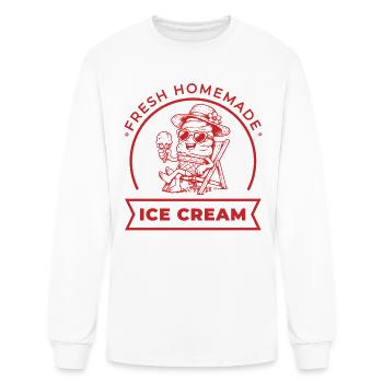 Fresh Homemade Ice Cream in a Deck Chair - Men's Long Sleeve T-Shirt - white - Front