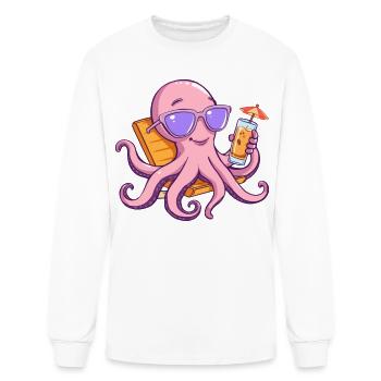 Sunny Octopus Lounge - Men's Long Sleeve T-Shirt - white - Front