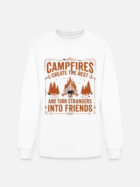 Campfires Turn Strangers Into Friends - Men's Long Sleeve T-Shirt - white