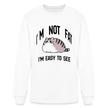 Chubby Stripe Cat on Black I'm not fat  - Men's Long Sleeve T-Shirt - white - Front