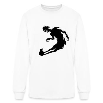 Cone Silhouette with Leaning Figure - Men's Long Sleeve T-Shirt - white - Front