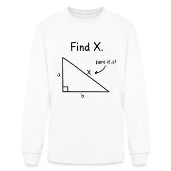Find X Algebra Math Joke  - Men's Long Sleeve T-Shirt - white - Front