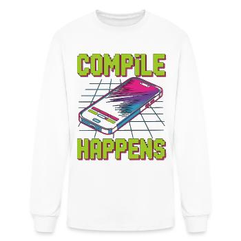 Mobile App Developer Compile Happens Mobile Coding - Men's Long Sleeve T-Shirt - white - Front