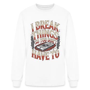 Mobile App Developer I Break Things Mobile Coding - Men's Long Sleeve T-Shirt - white - Front