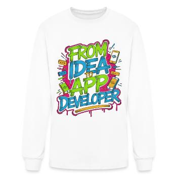 Mobile App Developer From Idea To Mobile Coding - Men's Long Sleeve T-Shirt - white - Front