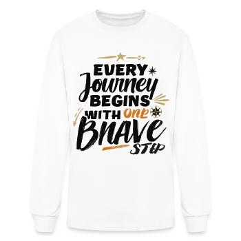 Every Journey Begins with One Brave Step - Men's Long Sleeve T-Shirt - white - Front