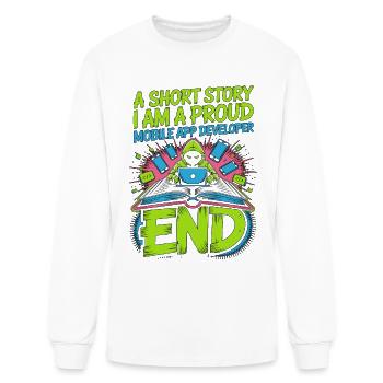 Mobile App Developer A Short Story Mobile Coding - Men's Long Sleeve T-Shirt - white - Front