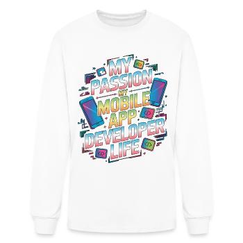 Mobile App Developer My Passion My Mobile Coding - Men's Long Sleeve T-Shirt - white - Front