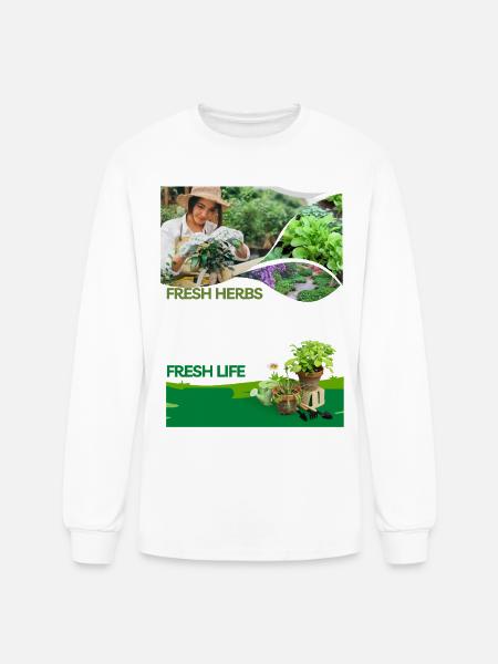 Fresh_Herbs Fresh Life - Men's Long Sleeve T-Shirt - white