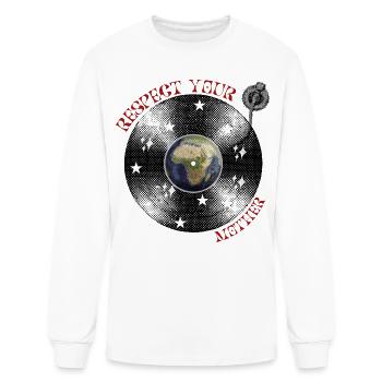 Retro Vinyl Respect Your Mother Earth Vintage - Men's Long Sleeve T-Shirt - white - Front