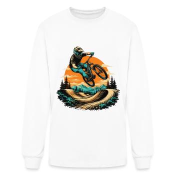 MTB Dirt Jump Whip Sunset Biker Freeride Airtimes - Men's Long Sleeve T-Shirt - white - Front