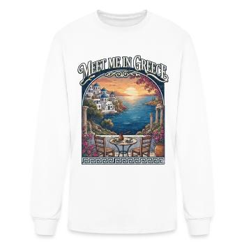 Greece Vintage Travel Greek Island Summer Vacation - Men's Long Sleeve T-Shirt - white - Front