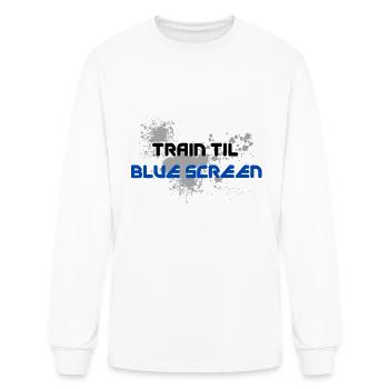 Blue Screen Glitch Splash - Men's Long Sleeve T-Shirt - white - Front