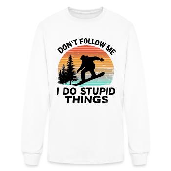 Sunset Shred: Don’t Follow Me - Men's Long Sleeve T-Shirt - white - Front