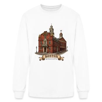 Boston Landmarks Freedom Trail - Men's Long Sleeve T-Shirt - white - Front