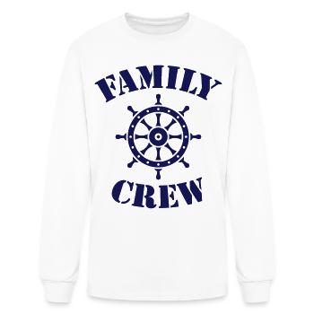 Family Crew (Ship's Wheel, Crew Complement / Navy) - Men's Long Sleeve T-Shirt - white - Front