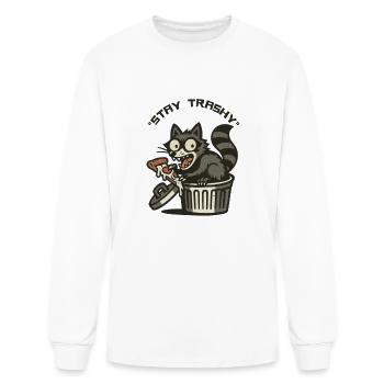 Stay Trashy - Funny Chaos Raccoon - Men's Long Sleeve T-Shirt - white - Front