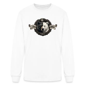 Symbiotic Strength - Split Black and White Bear Gr - Men's Long Sleeve T-Shirt - white - Front
