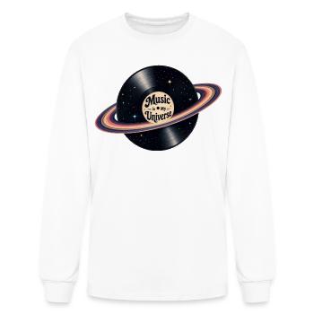 Retro Space Vinyl Record Planet Saturn Music Desig - Men's Long Sleeve T-Shirt - white - Front