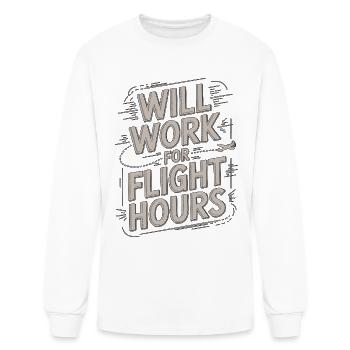 Pilote privé travaillera pour un passionné d’aviation - T-shirt à manches longues Homme - blanc - Devant