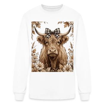 Proue de vache des Highlands d’automne - T-shirt à manches longues Homme - blanc - Devant