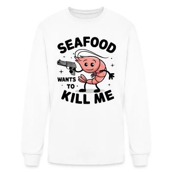 Funny seafood allergy awareness  - Men's Long Sleeve T-Shirt - white - Front