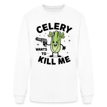 Funny Celery Allergy Gift - Men's Long Sleeve T-Shirt - white - Front