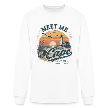 Meet Me at the Cape – Cape Cod Beach T-Shirt - Men's Long Sleeve T-Shirt - white - Front