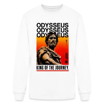 Odysseus | King of the Journey Vintage Graphic T-S - Men's Long Sleeve T-Shirt - white - Front