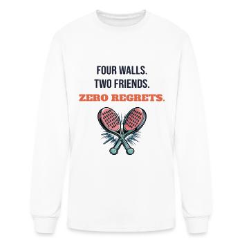 Four Walls Two Friends Zero Regrets Padel - Men's Long Sleeve T-Shirt - white - Front