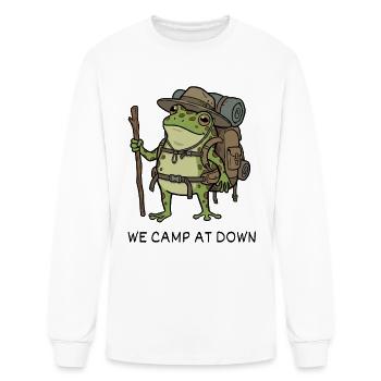 We camp at dawn Trail bound Frog Backpacker - Men's Long Sleeve T-Shirt - white - Front