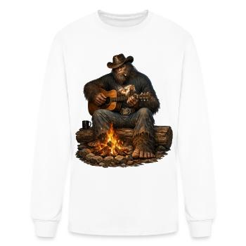 Bigfoot Guitar Campfire - Men's Long Sleeve T-Shirt - white - Front