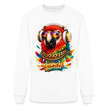 Tropical Rhythm Parrot - Men's Long Sleeve T-Shirt - white - Front